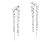 Charming CZ Circles Silver Stud Earring STS-5633